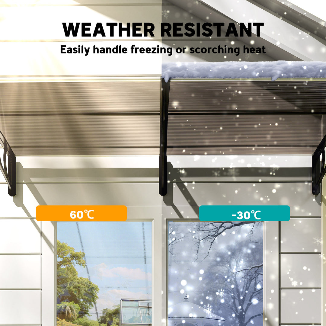 Front Door Canopy, Outdoor Awning, Rain Shelter, 200 x 96cm