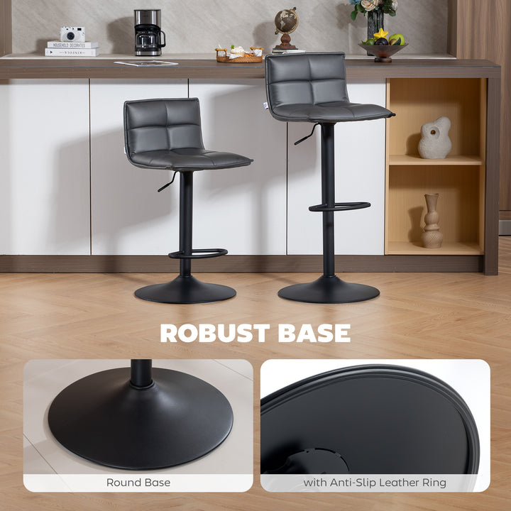 Set of Two Modern Faux Leather Bar Stools
