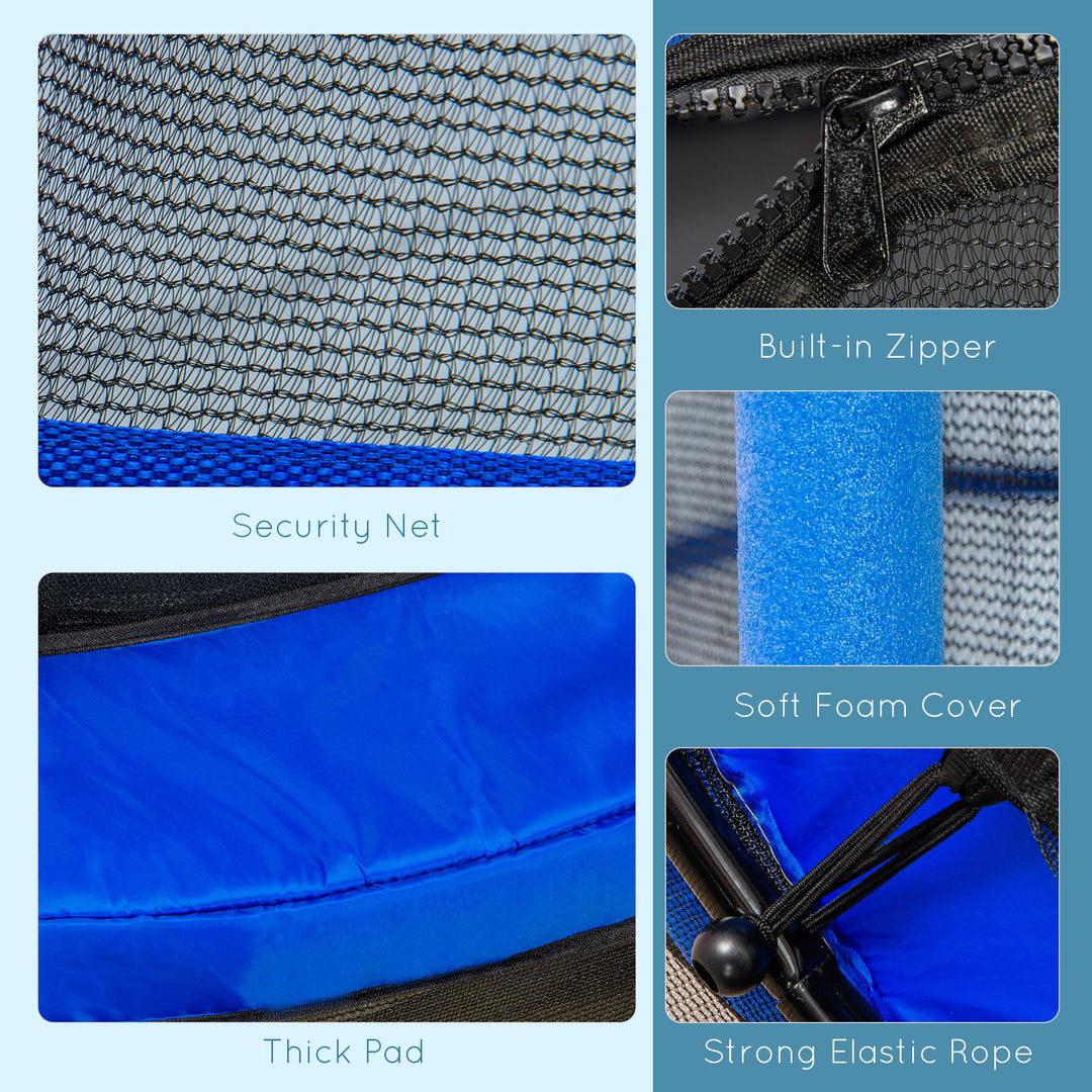 4.6FT/55" Kids Trampoline with Safety Enclosure, Outdoor Indoor Use, for Ages 3-10 Years, Blue