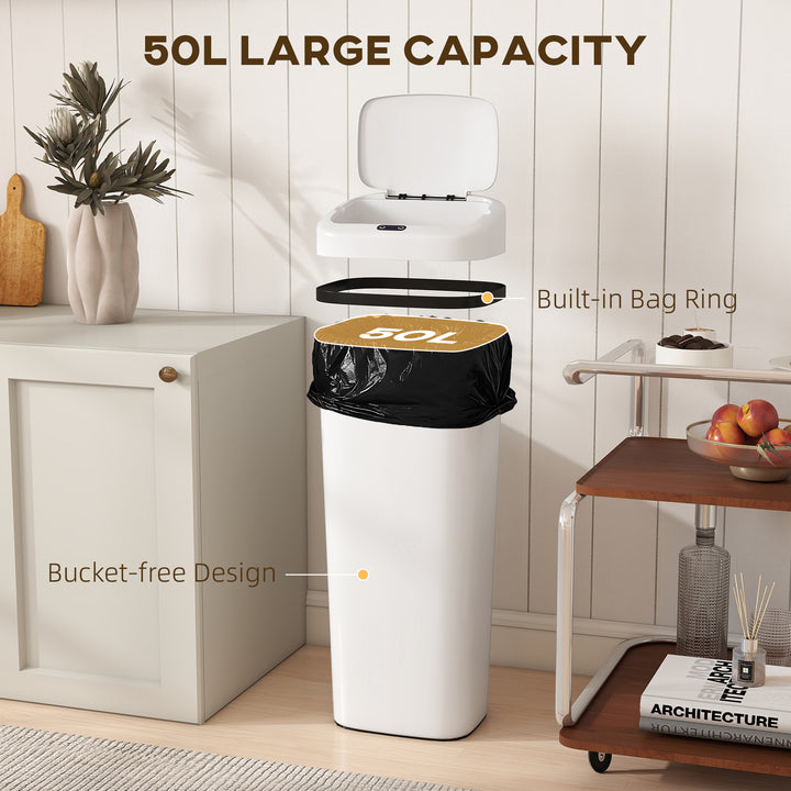 50L Stainless Steel Sensor Bin - Silver Tone