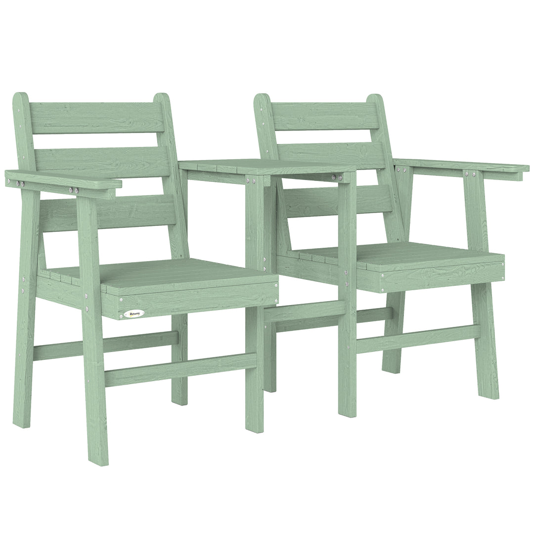 Outdoor Garden Loveseat, Embossed Wooden Jack and Jill Garden Seat wit