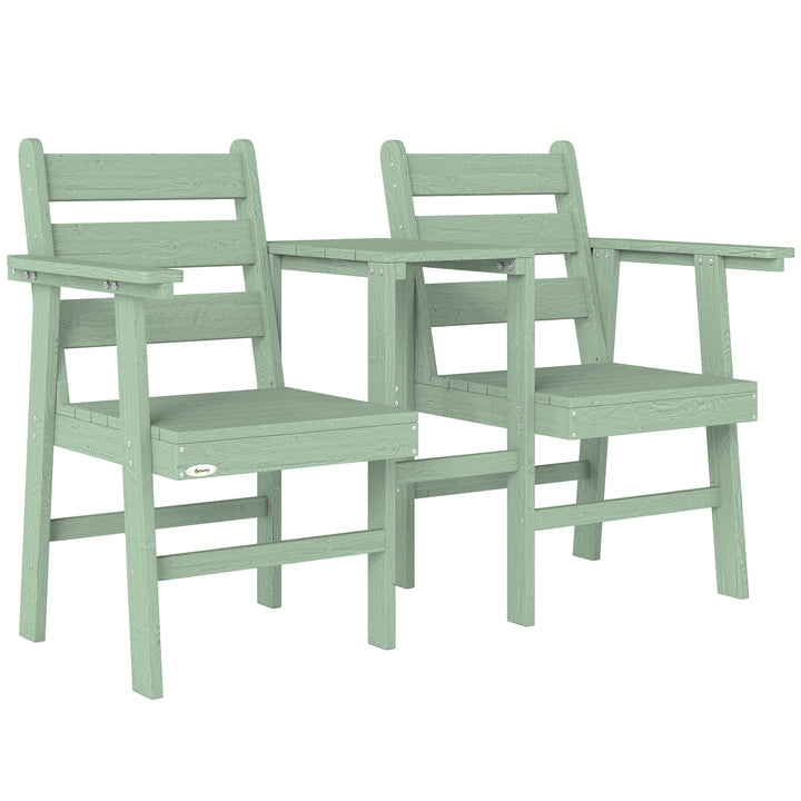 Outdoor Garden Loveseat, Embossed Wooden Jack and Jill Garden Seat wit