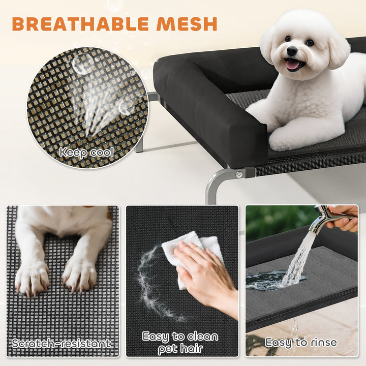 Elevated Dog Bed with Removable Bolsters, Raised Dog Bed for Small Bre
