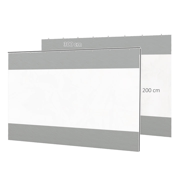 Set of Two 3 x 2m Replacement Pergola Panels - Grey