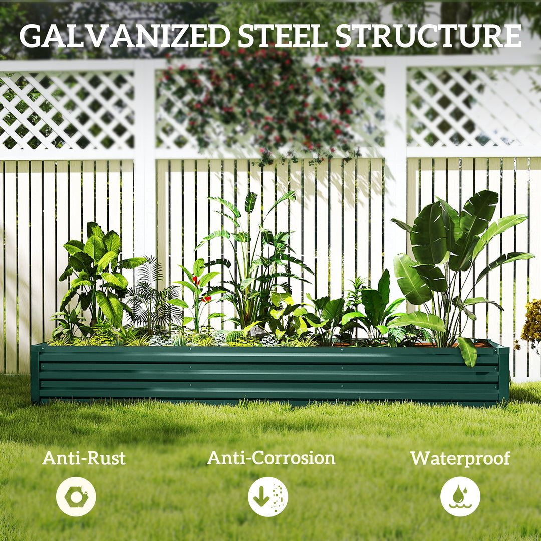 60 x 240cm Galvanised Steel Planter, with Open Bottom