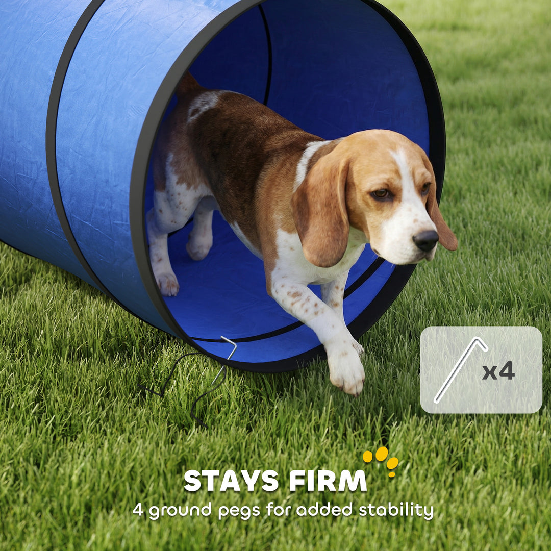 Dog Tunnel, 300 x 50 cm, Foldable Play Tunnel with 4 Pegs and Bag, Tea