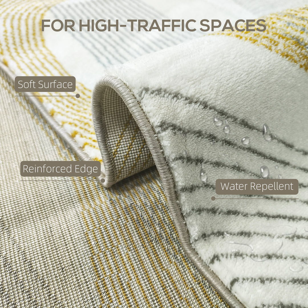 Modern Area Rug, Machine Washable Rug, Allergy-Friendly Floor Carpet for Living Room, Bedroom, Dining Room, Home Office, 230 x 160 cm, Cream White