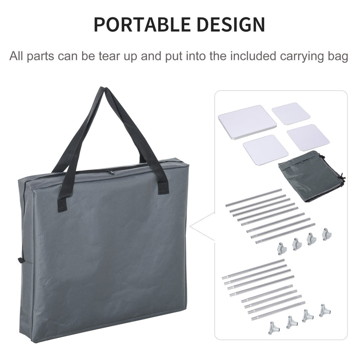 MCL 3-Shelf Camping Cupboard Camping Kitchen Station Cook Table, Storage Organiser for BBQ Party Picnics Backyards with Carrying Bag, Grey