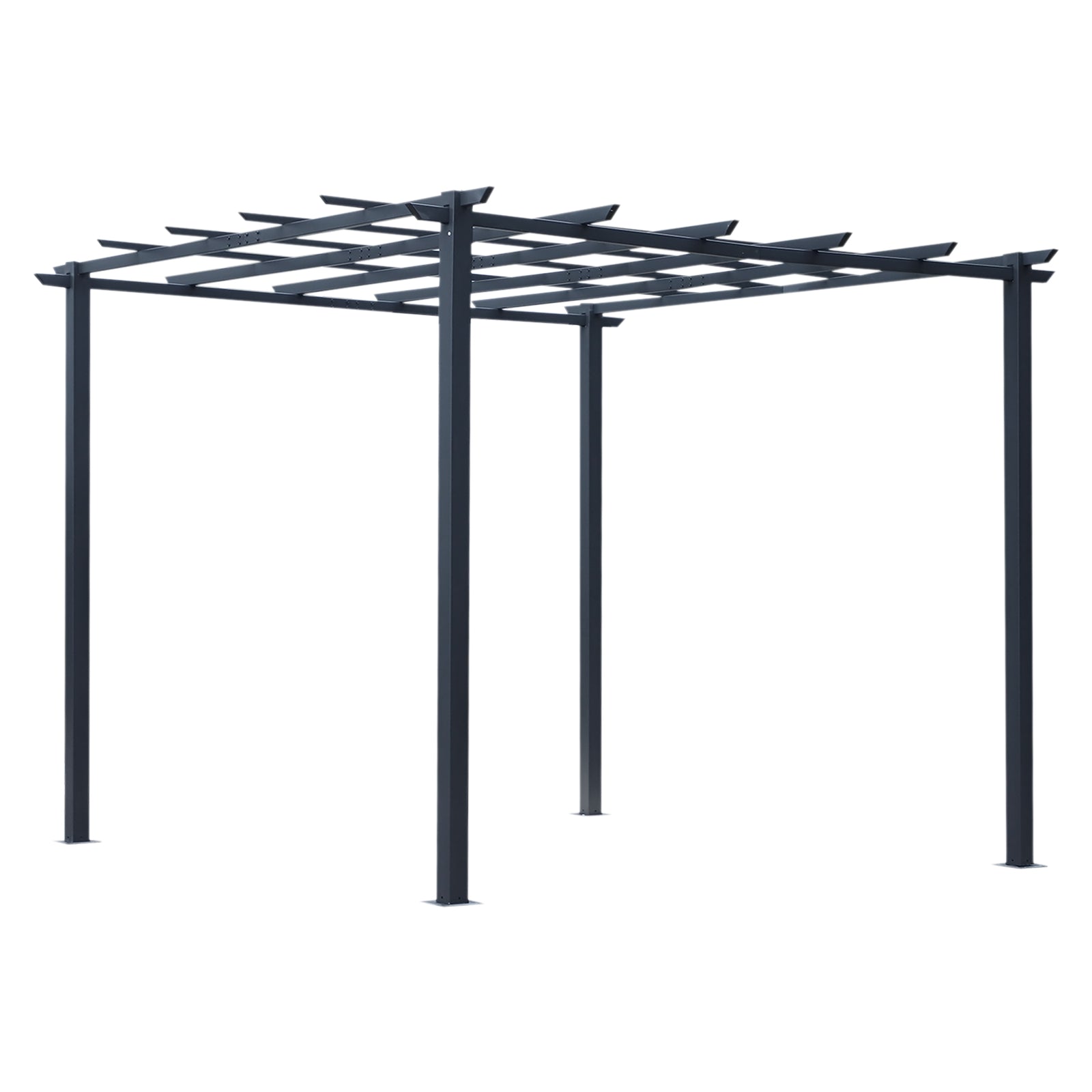 3 x 3 Meter Metal Pergola Garden Gazebo Grape Trellis for Climbing Plants Outdoor Sun Shelter Arbours