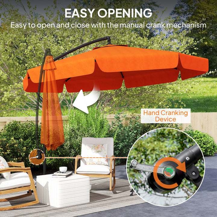 2.7m Garden Cantilever Banana Parasol - Orange