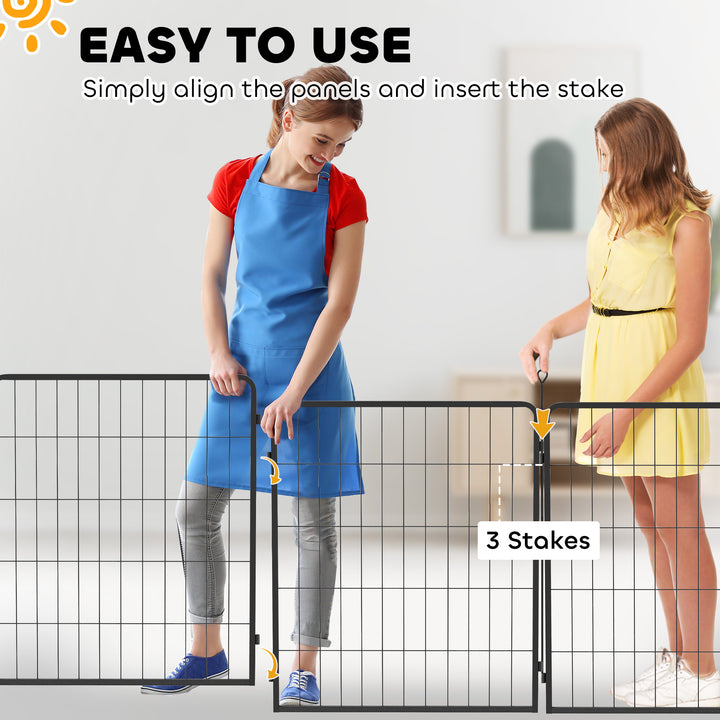 Two-Piece Dog Pen Expansion Pack for Medium Dogs, 80cm Tall Animal Pen with Three Connecting Stakes