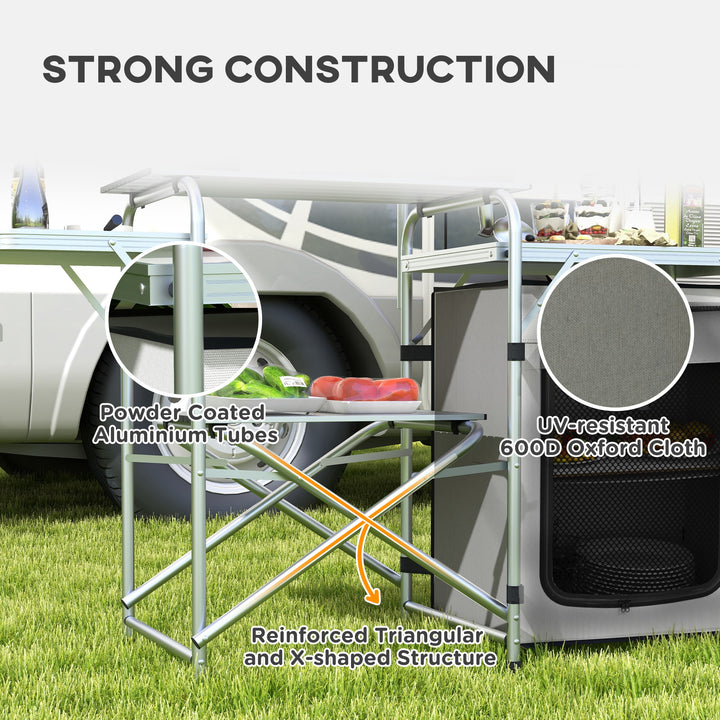 Multi-Feature Folding Camping Kitchen, with Wind Shield