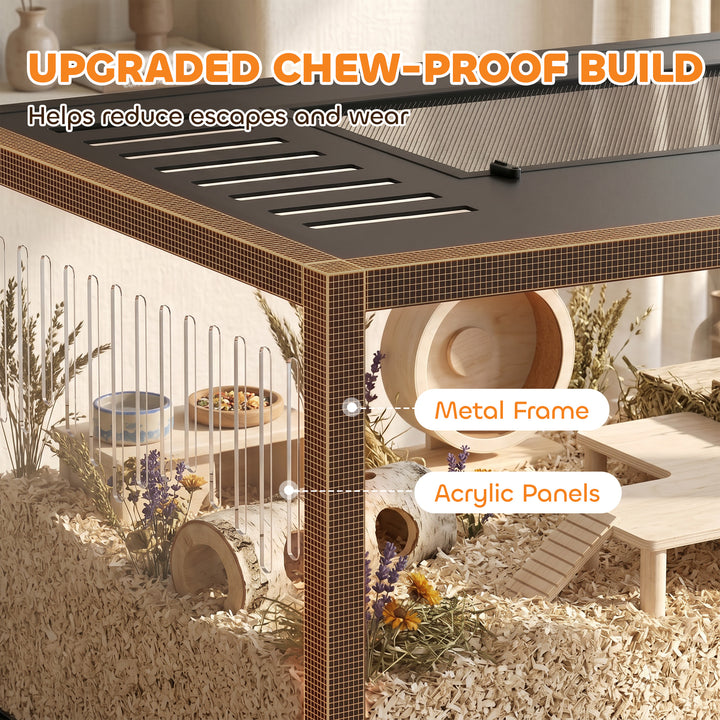 Large Hamster Cage, Chewproof Metal Rat Cage with Openable Top for Syr