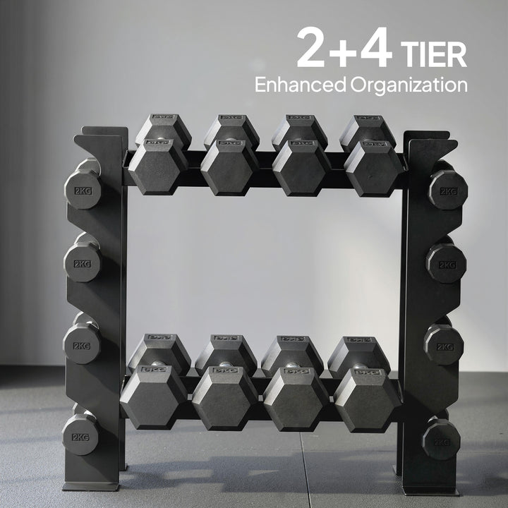 4-Tier Dumbbell Rack, Heavy-Duty Weight Rack for Dumbbells, Kettlebell