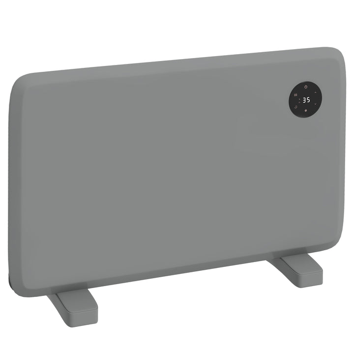 1200W Electric Convector Heater, Freestanding or Wall Mounted, Space Heater with Adjustable Thermostat, Timer, Grey