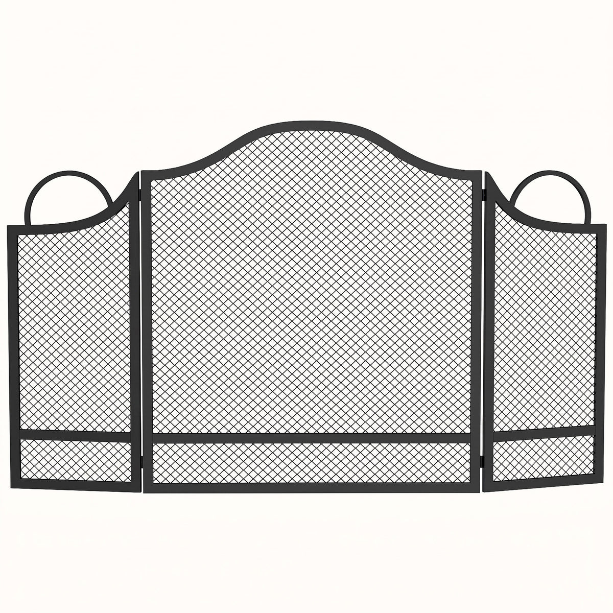 3-Panel Folding Fireplace Screen for Hearth Protection