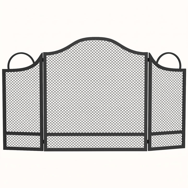 3-Panel Folding Fireplace Screen for Hearth Protection