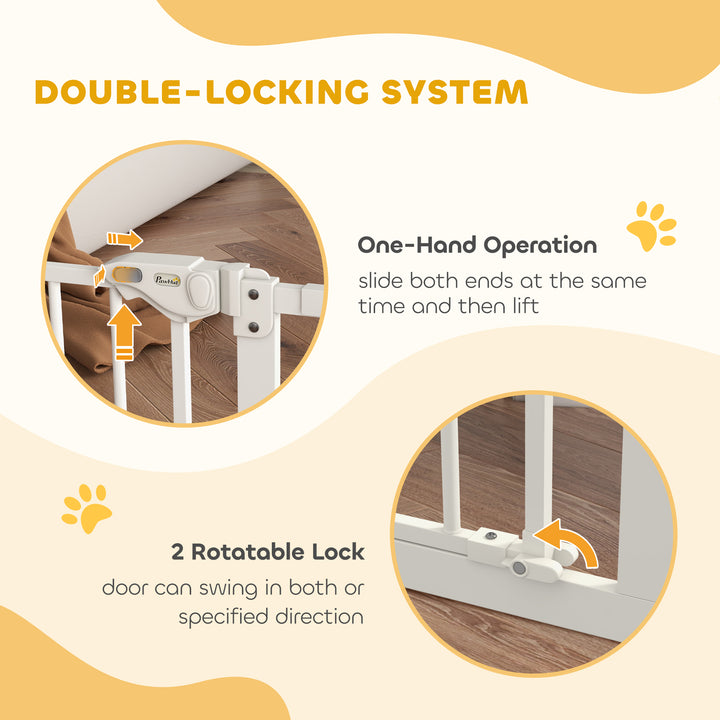 Adjustable Safety Gate w/ Three Extensions, Four Adjustable Screws, White