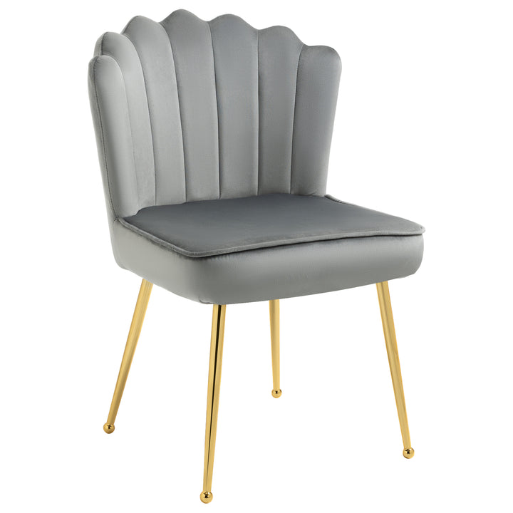 MCL Velvet-Feel Shell Accent Chair - Grey