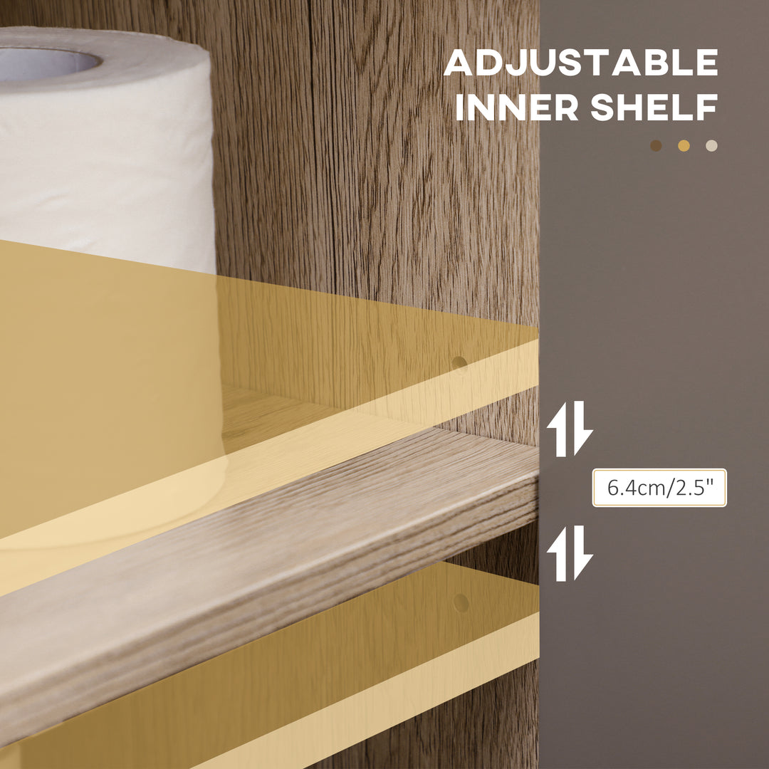 MCL Under Sink Storage Cabinet Floor Standing Cupboard w/ Adjustable Shelf Bathroom Cabinet 2 Doors Versatile Style Grey