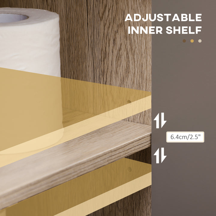 MCL Under Sink Storage Cabinet Floor Standing Cupboard w/ Adjustable Shelf Bathroom Cabinet 2 Doors Versatile Style Grey