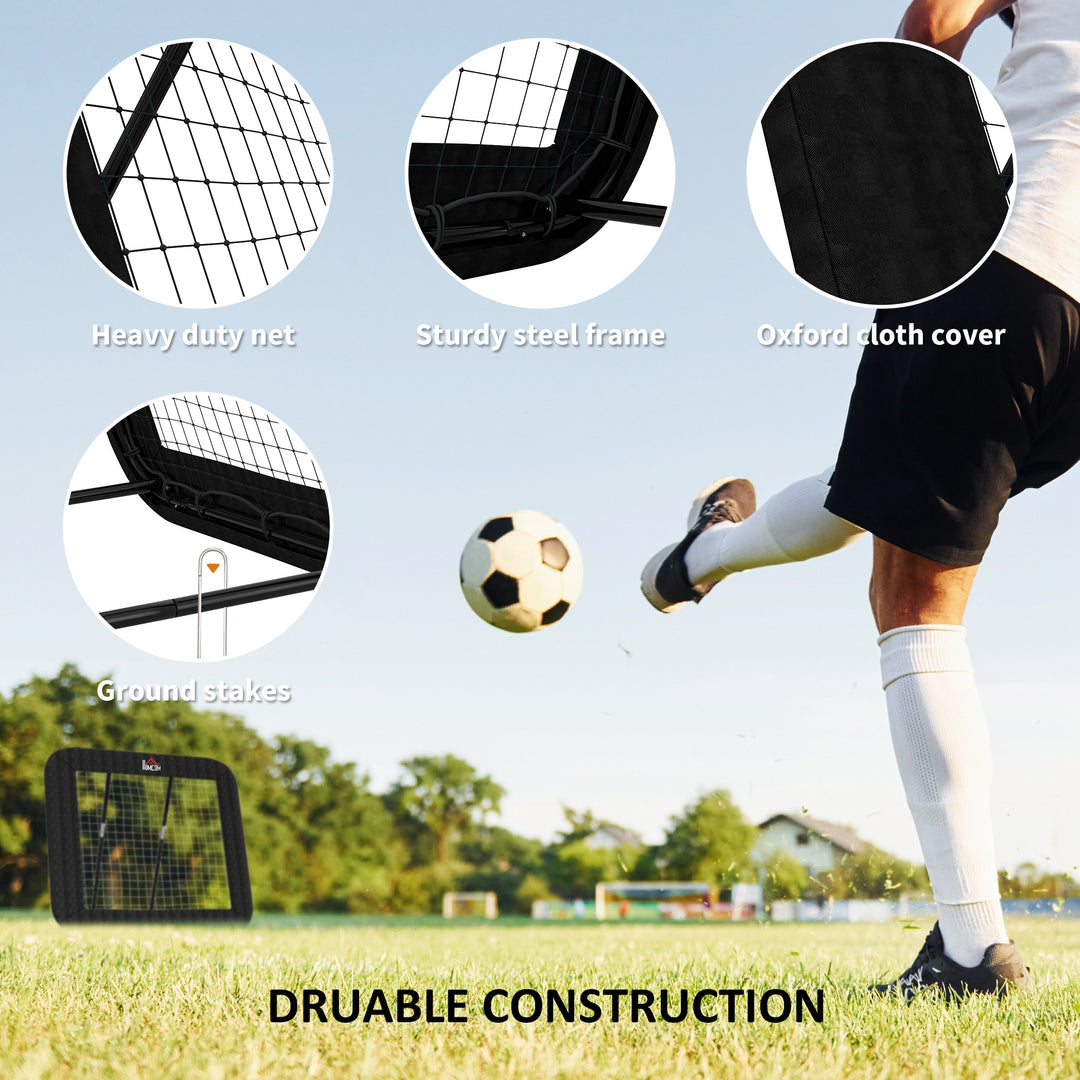 Football Training Net Target Goal, with Adjustable Angles - Black