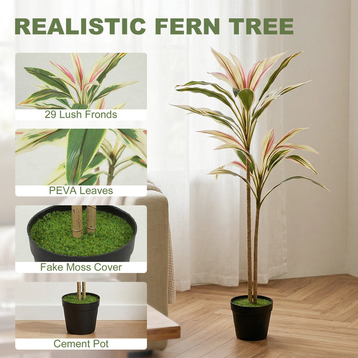 90 cm Artificial Cordyline Tree in Moss Effect Pot, Realistic PEVA Fau
