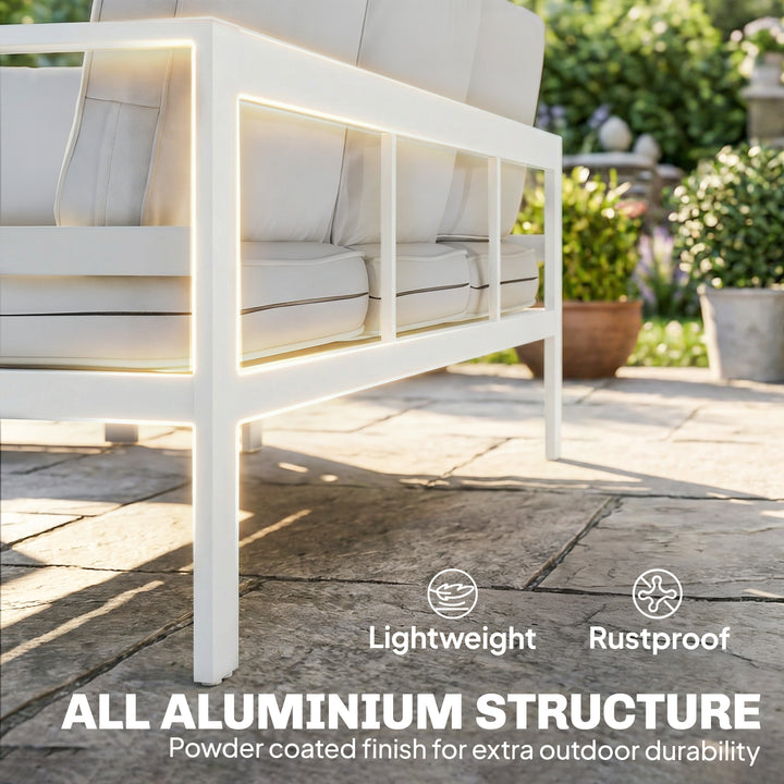 5 Pieces Aluminium Garden Furniture Set with Olefin Cushions, Extra De