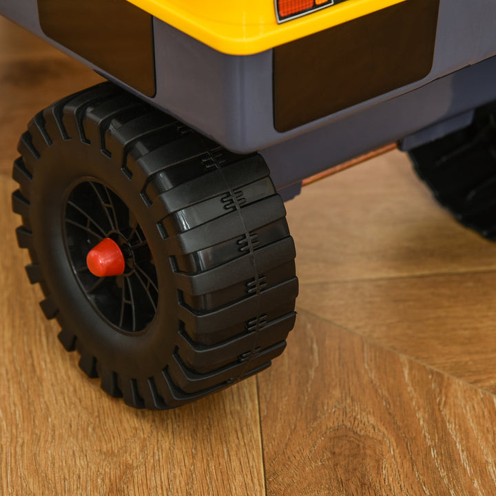 2 in 1 Ride on Excavator Digger No Power Detachable Digging Bucket and Grab Bucket Music Light for 2-3 Years Old