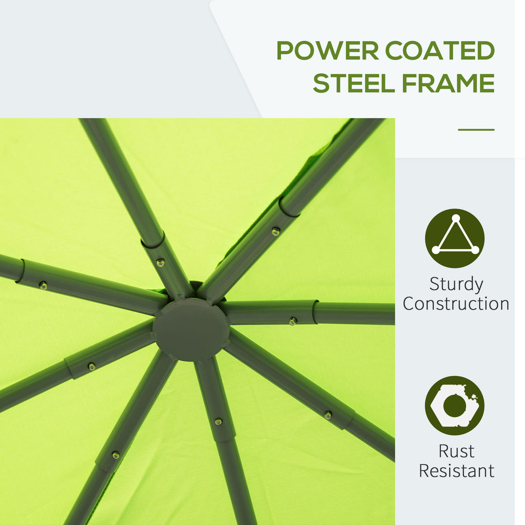 MCL 3 x 3(m) Garden Gazebo, Outdoor Gazebo Canopy Shelter with Curtains and Steel Frame for Lawn, Yard and Deck, Green