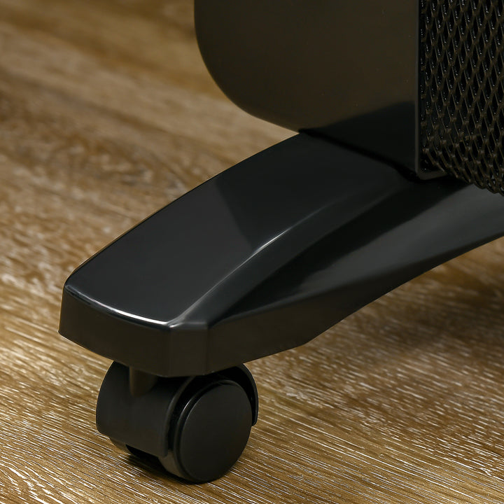 MCL Mica Electric Space Heater, Portable Heater for Home with 2 Heat Settings, Living Room, Study, Garage, Adjustable Temperature 18-30°C, 1000W/2000W, Black