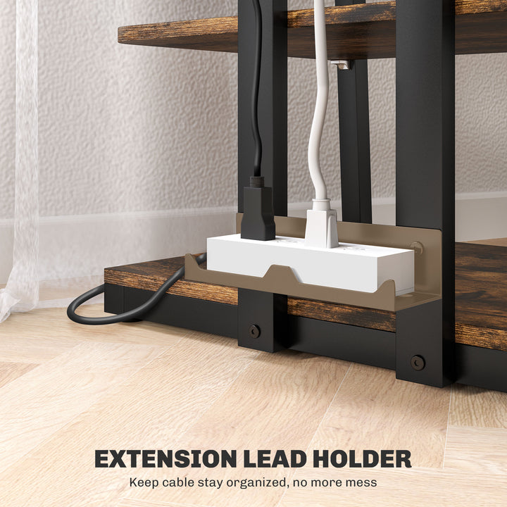 HiFi Stand, with Four Storage Shelves - Rustic Brown