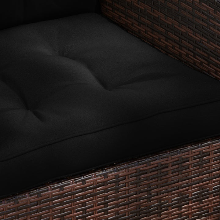 2-Piece Seat Cushions Back Pillows Replacement, Patio Chair Cushions Set for Indoor Outdoor, Black