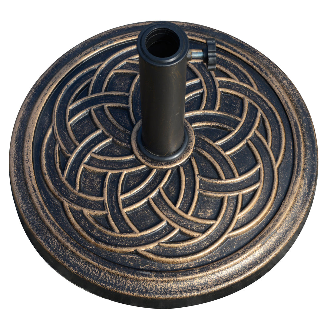 11.5kg Heavy Duty Parasol Base, Umbrella Stand Holder, Parasol Stand for 38mm or 48mm Patio Umbrella Pole, Bronze Tone