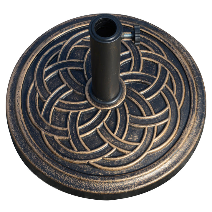 11.5kg Heavy Duty Parasol Base, Umbrella Stand Holder, Parasol Stand for 38mm or 48mm Patio Umbrella Pole, Bronze Tone