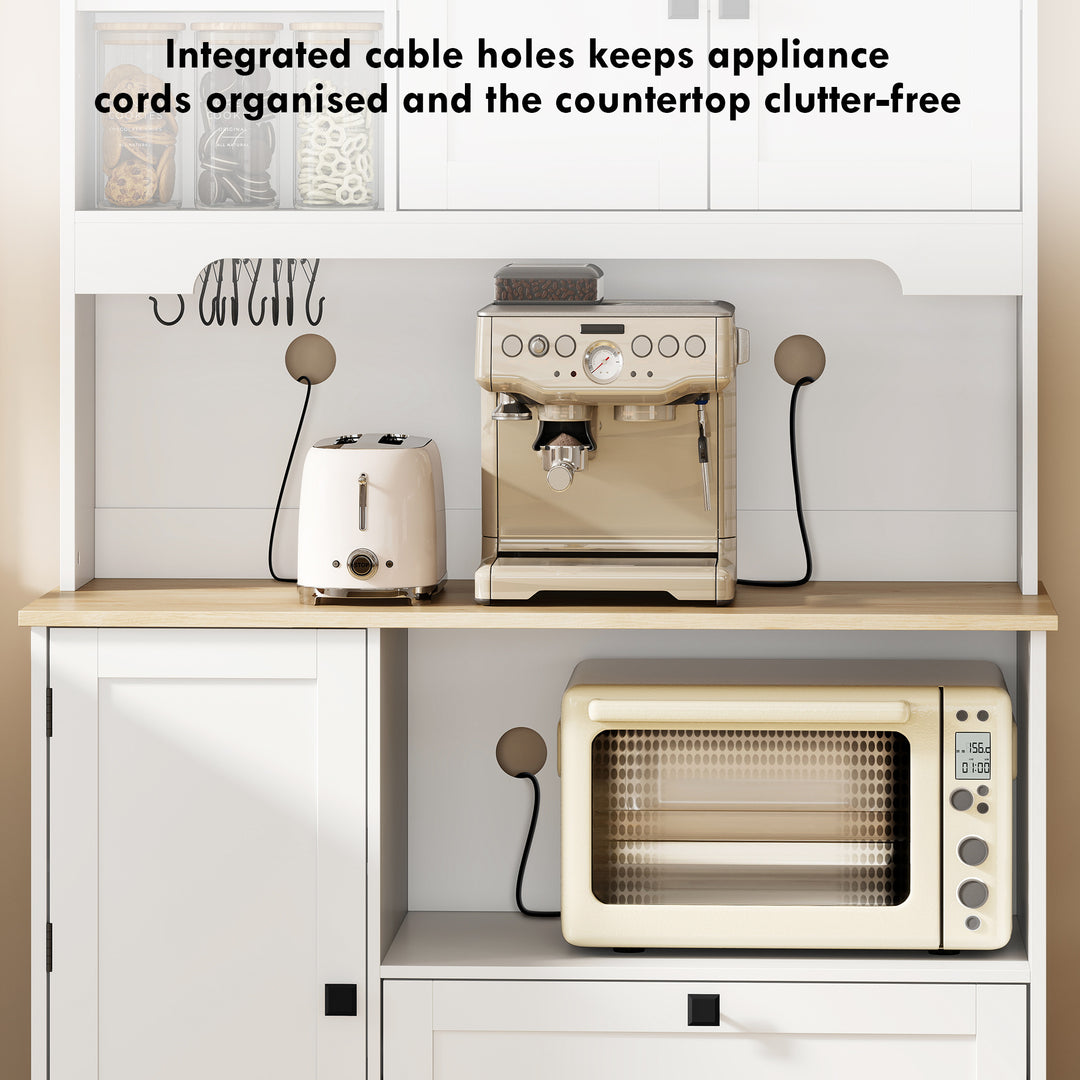 Kitchen Cupboard, Freestanding Kitchen Cabinet with 2 Cabinets, 2 Draw