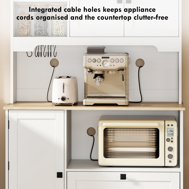 Kitchen Cupboard, Freestanding Kitchen Cabinet with 2 Cabinets, 2 Draw