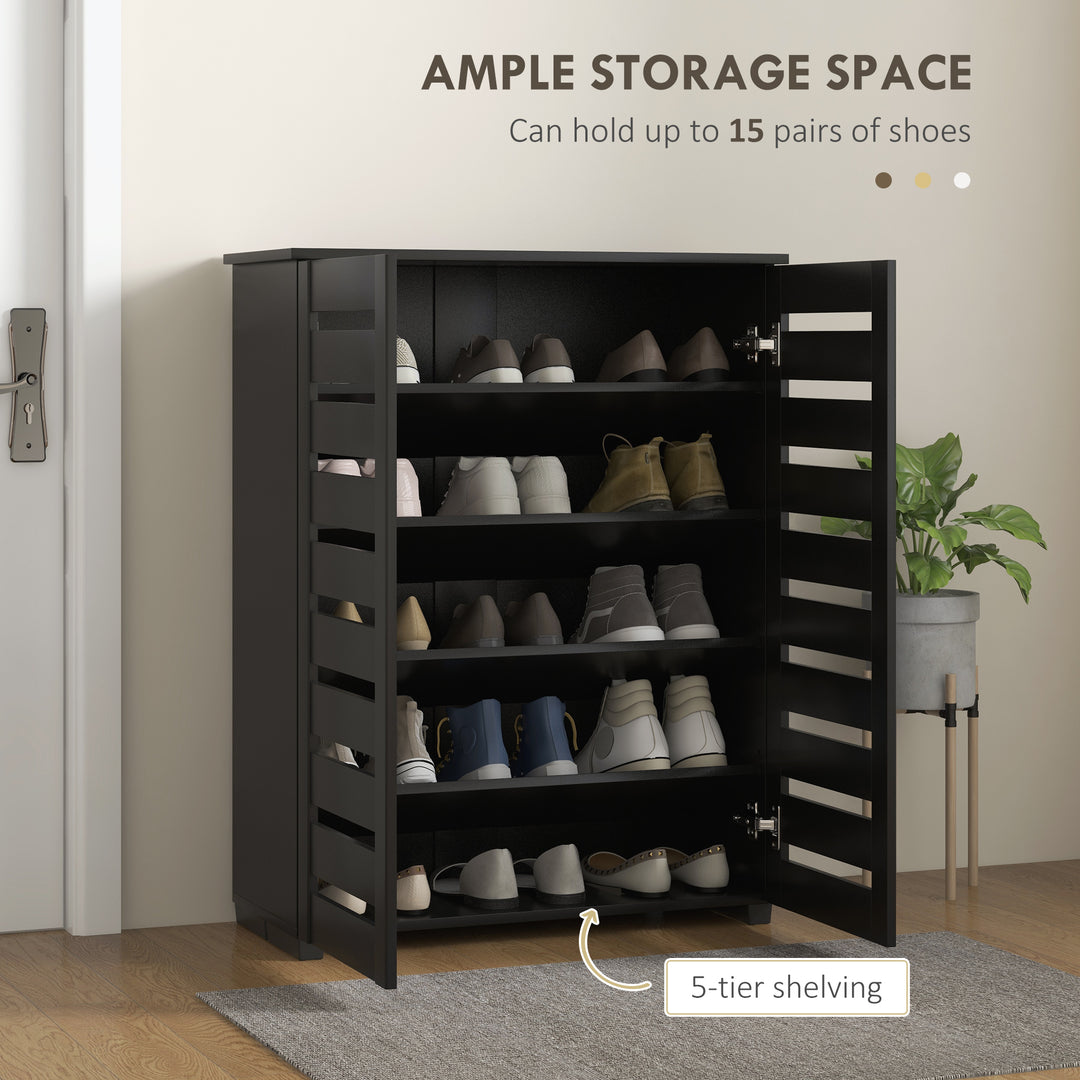 Narrow Shoe Cabinet for Entryway, 5-Tier Slim Shoe Storage Cabinet wit