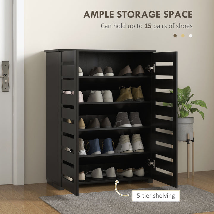 Narrow Shoe Cabinet for Entryway, 5-Tier Slim Shoe Storage Cabinet wit