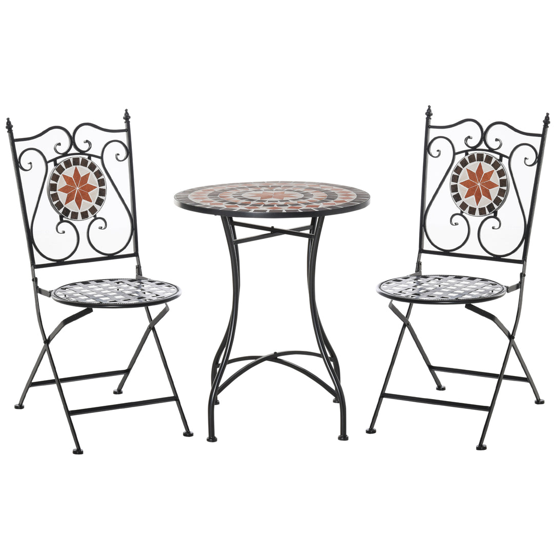 Three-Piece Mosaic Bistro Table Set - Multicoloured