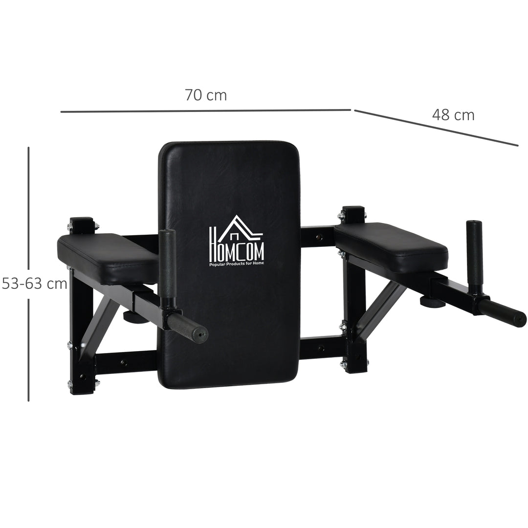 Wall Mounted Dip Station Knee Leg Raise Chin Up Pull Up Rack Home Gym Fitness Exercise Workout Bars New