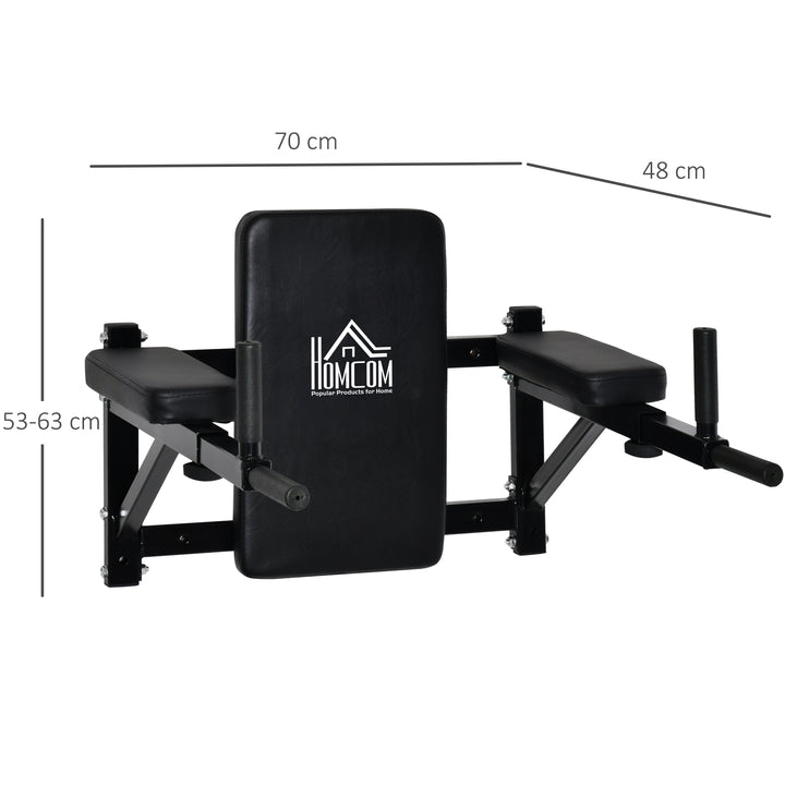 Wall Mounted Dip Station Knee Leg Raise Chin Up Pull Up Rack Home Gym Fitness Exercise Workout Bars New