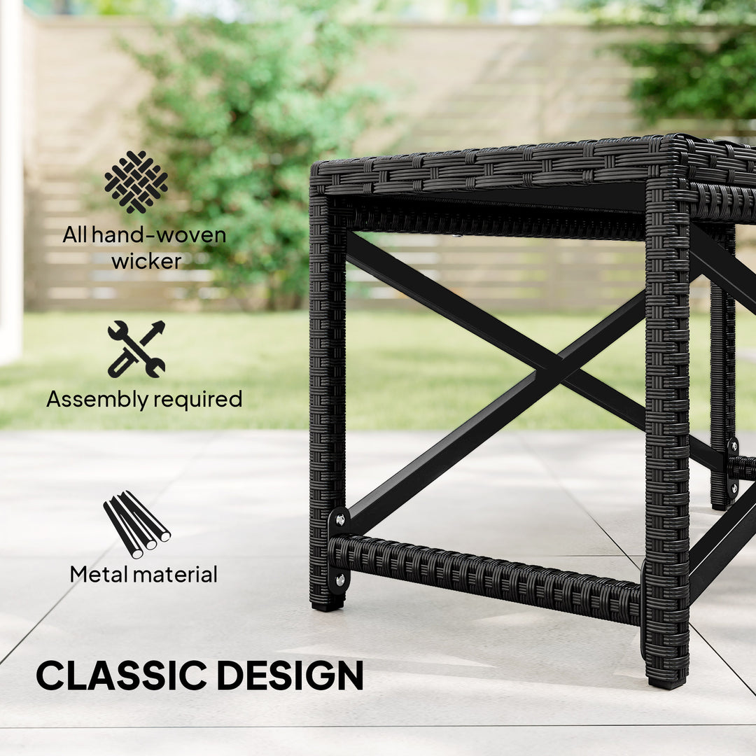 Outdoor Coffee Table Side Table with X-Shape Frame for Patio, Balcony,