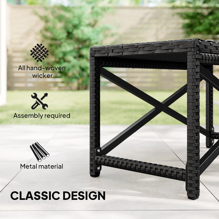 Outdoor Coffee Table Side Table with X-Shape Frame for Patio, Balcony,