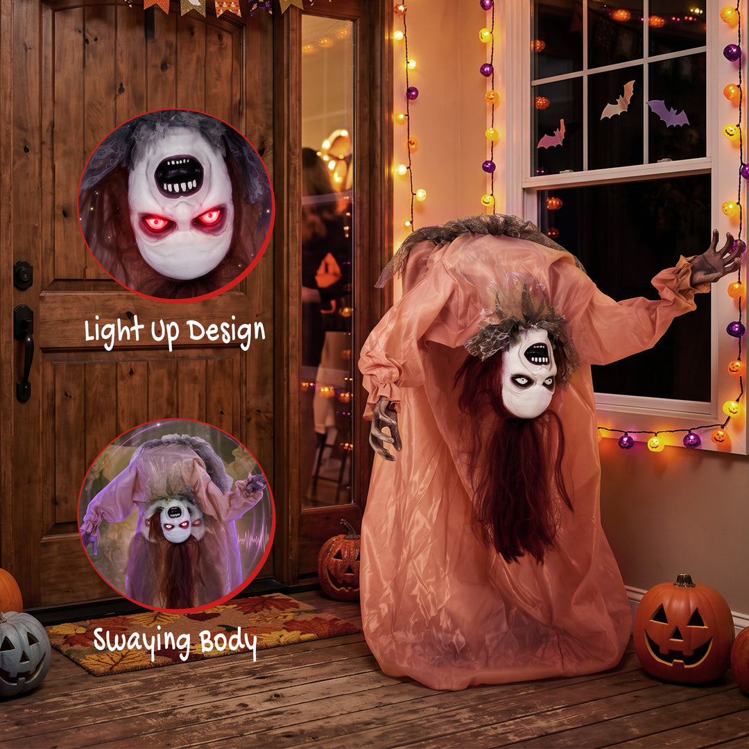 Animated Halloween Ghost, Halloween Animatronics with Creepy Screams, 