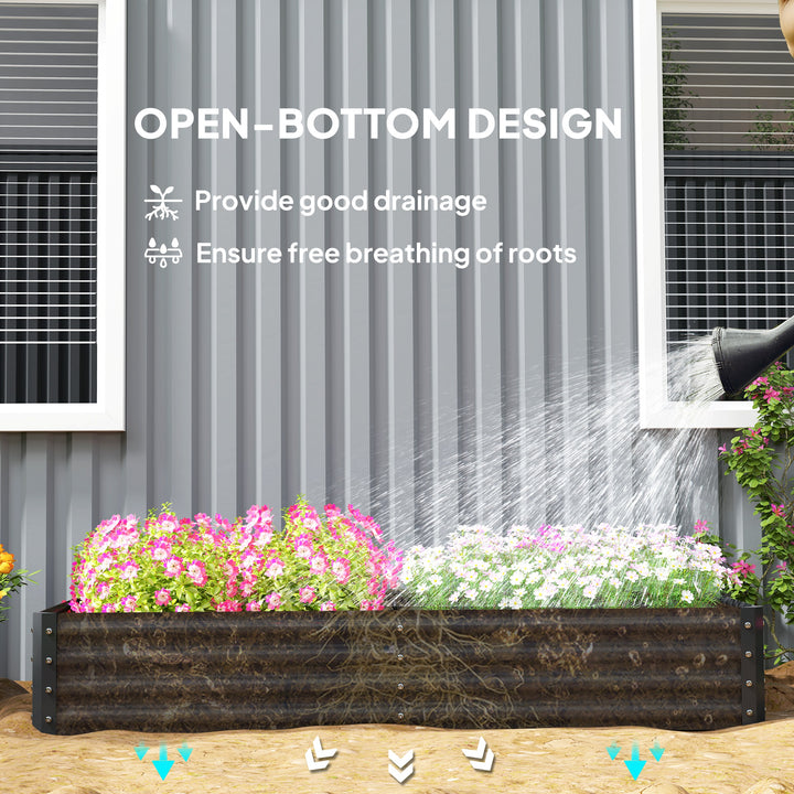 180 x 90cm Galvanised Steel Open Planter - 84H-211V00CG