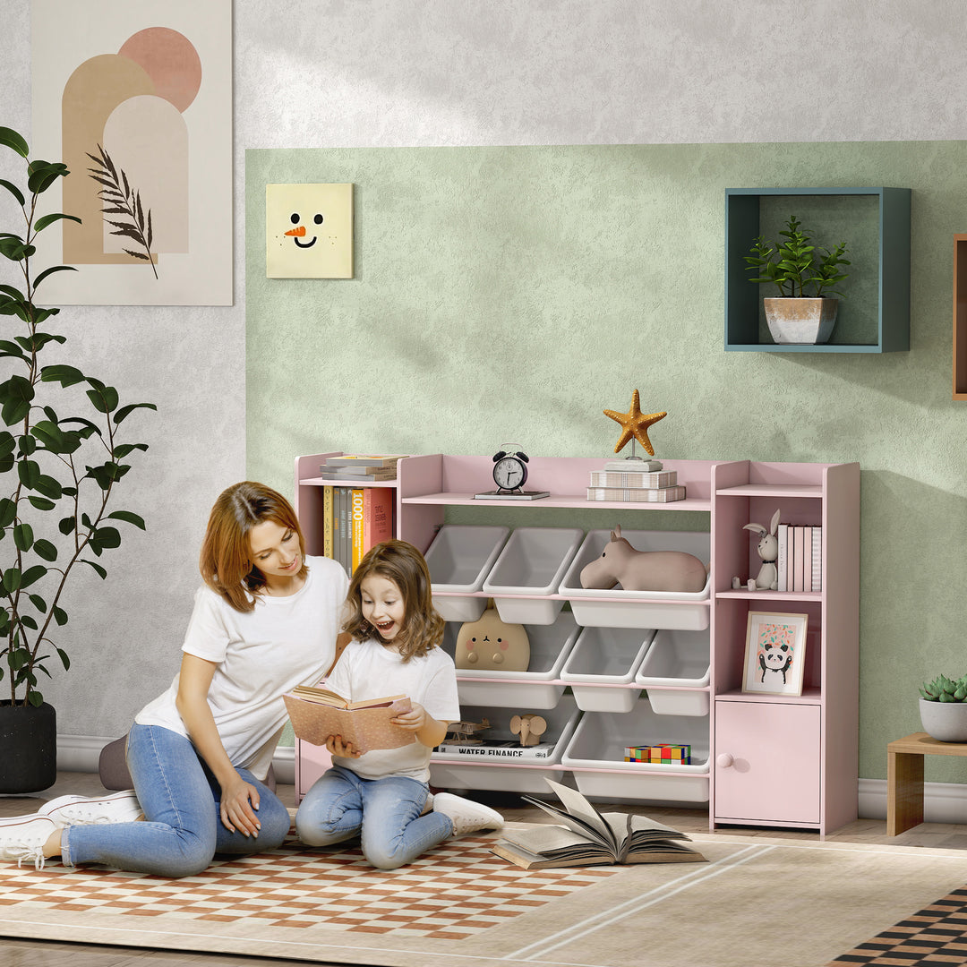 Kids Toy Organizers and Storage with 8 Removable Storage Bins and Book