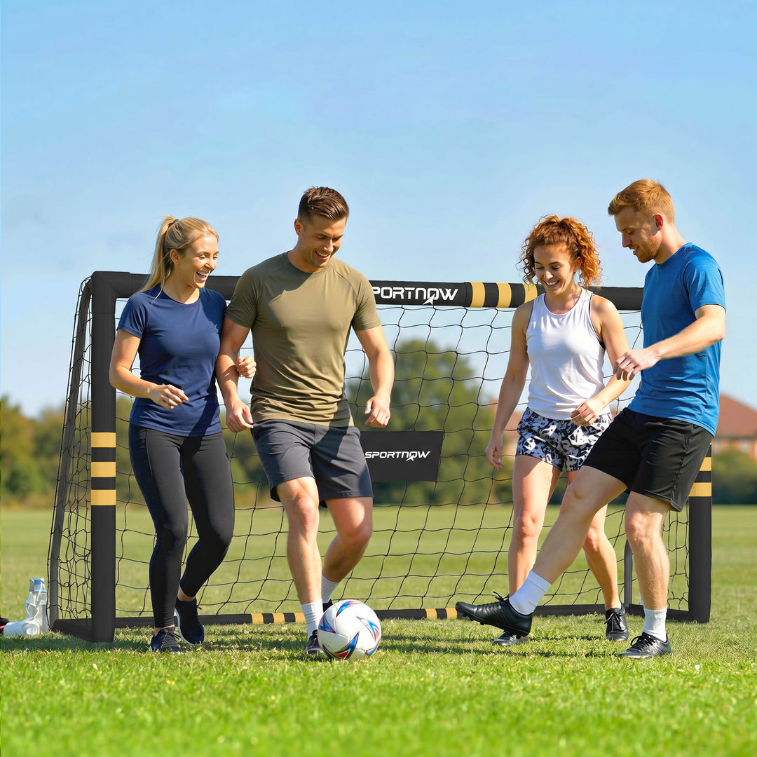 Football Goal, 6 x 4ft Portable Football Net with EPE Foam Padding, PV