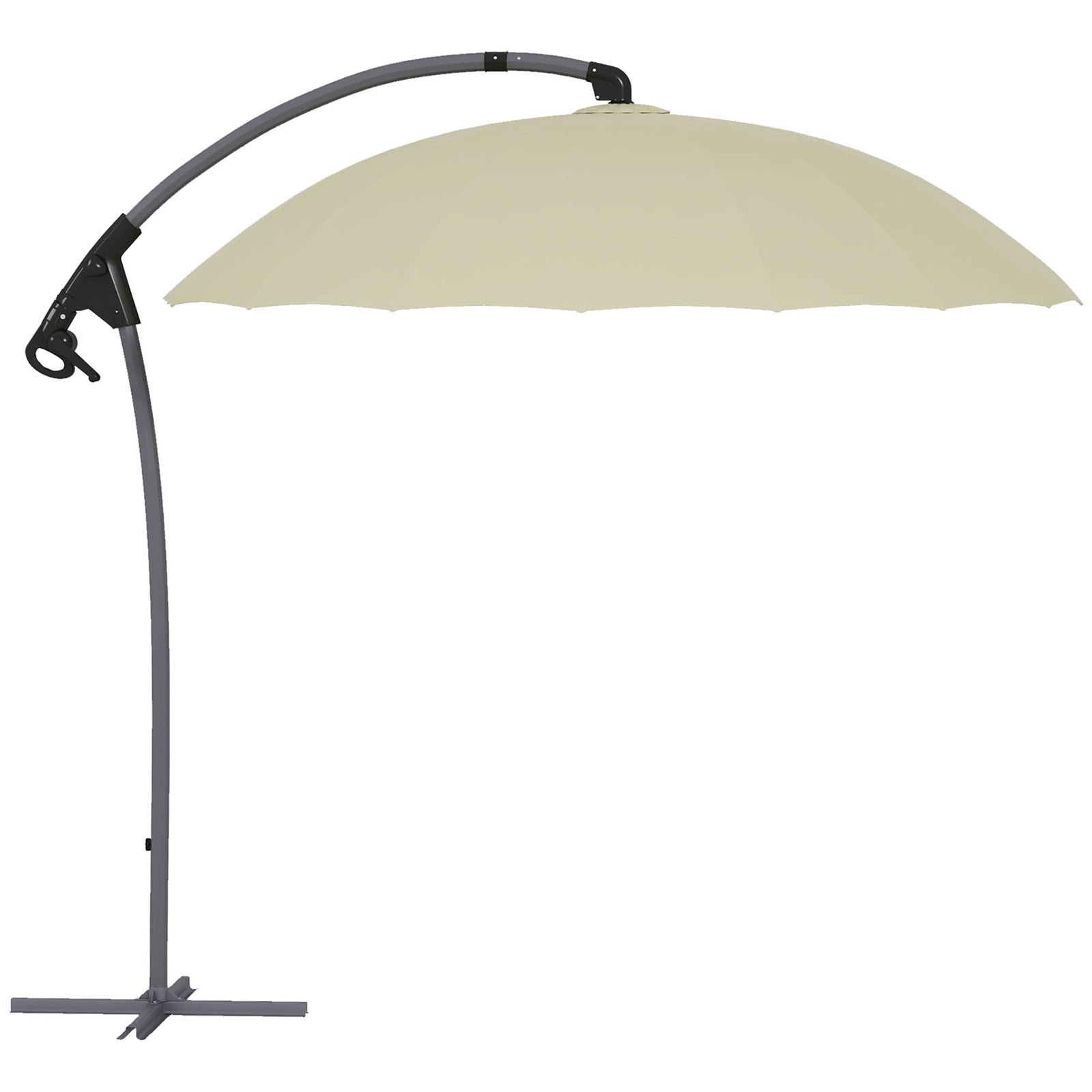 2.7m Cantilever Parasol, with Cross Base - Beige