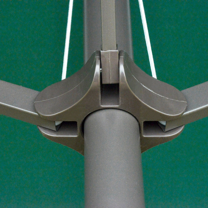 MCL 4.6M Sun Umbrella Canopy Double-sided Crank Sun Shade w/ Cross Base Dark Green